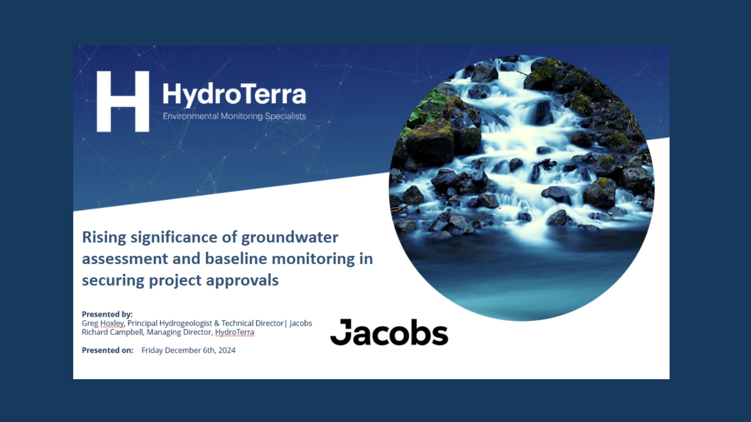 Rising significance of groundwater assessment and baseline monitoring in securing project approvals