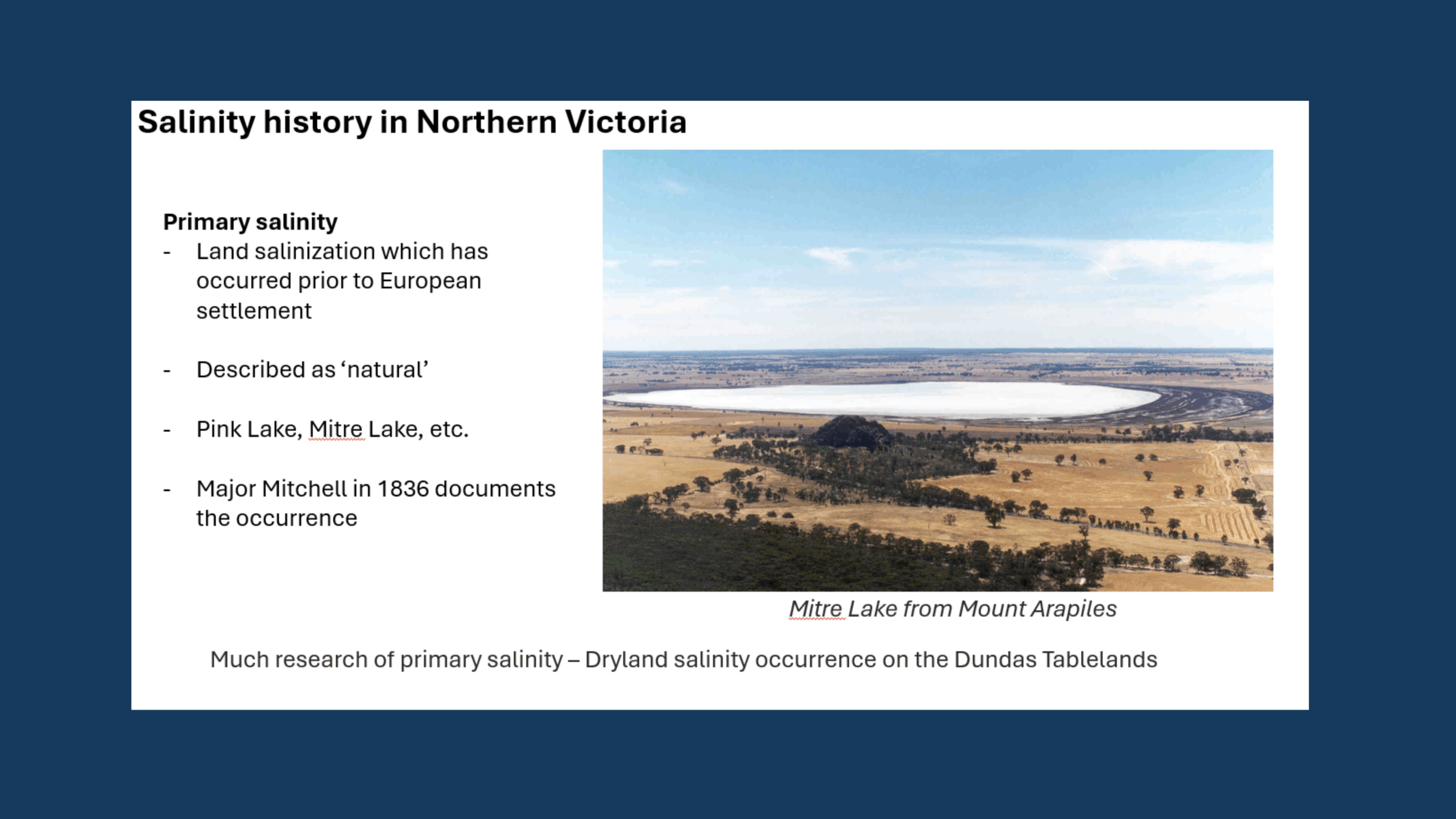 Salinity & Groundwater impact assessment – 30 years on